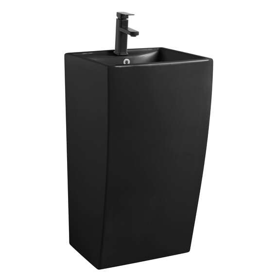 Раковина напольная Azario Comella 48 см AZ-314MB, черный матовый фото 