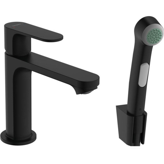 Смеситель для раковины с лейкой для биде Hansgrohe Rebris S 72215670, черный матовый фото 