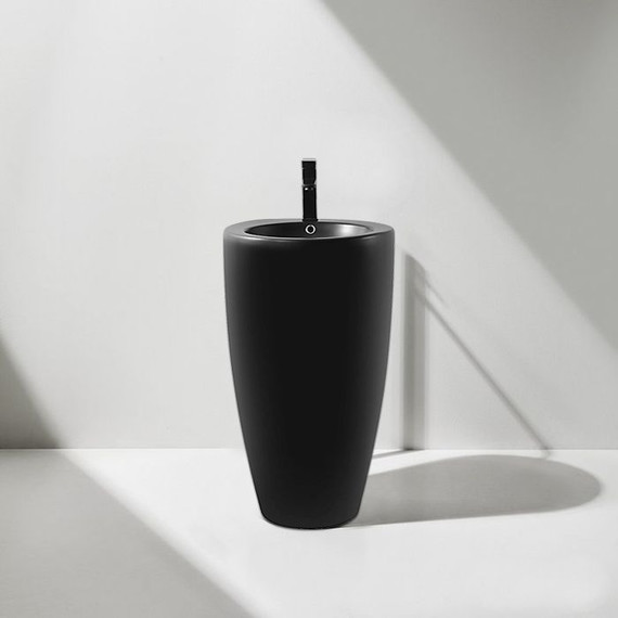 Раковина напольная Azario Comella 50 см AZ-311MB, черный матовый - 4 Раковина напольная Azario Comella 50 см AZ-311MB, черный матовый фото 4