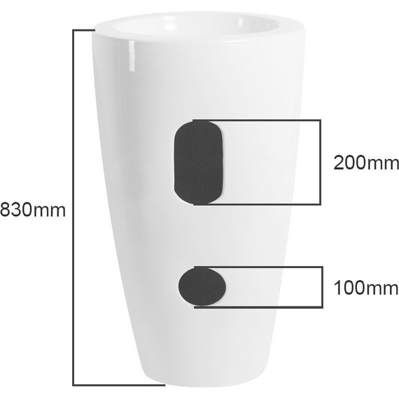 Раковина напольная Azario Comella 50 см AZ-311 - 3 Раковина напольная Azario Comella 50 см AZ-311 фото 3