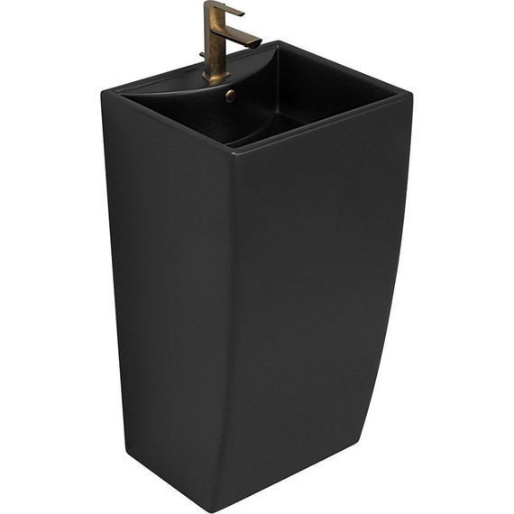 Раковина напольная Azario Comella 48 см AZ-314MB, черный матовый фото 2