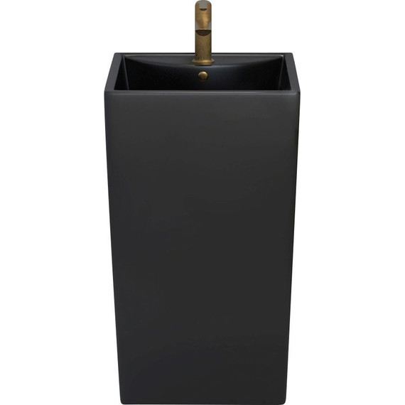 Раковина напольная Azario Comella 48 см AZ-314MB, черный матовый фото 3