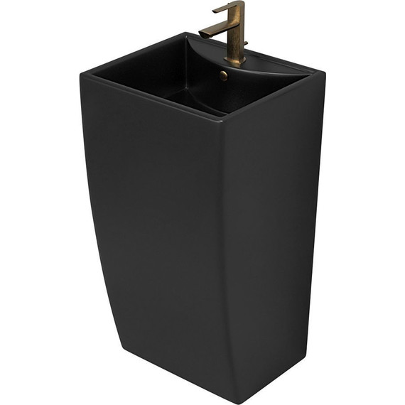 Раковина напольная Azario Comella 48 см AZ-314MB, черный матовый фото 4