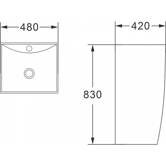 Раковина напольная Azario Comella 48 см AZ-314 фото 6
