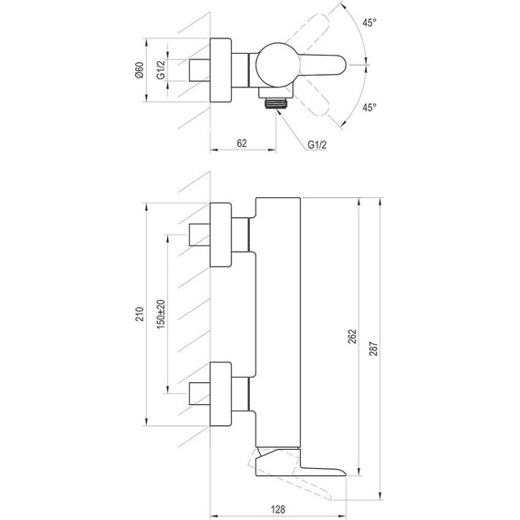 Смеситель для душа Ravak Puri X070187, чёрный матовый фото 4