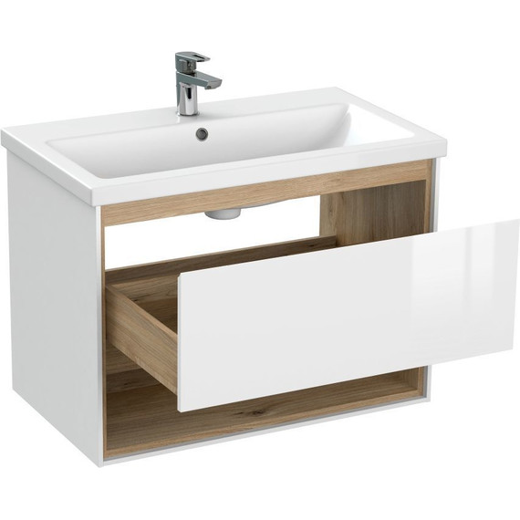 Тумба подвесная с раковиной Cersanit Louna 80 см 64071 - 9 Тумба подвесная с раковиной Cersanit Louna 80 см 64071 фото 9