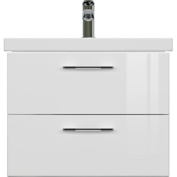 Тумба подвесная с раковиной Cersanit Lara 60 см 64133, 2 ящика, белый - 7 Тумба подвесная с раковиной Cersanit Lara 60 см 64133, 2 ящика, белый фото 7