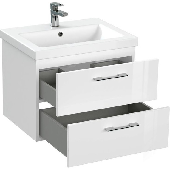 Тумба подвесная с раковиной Cersanit Lara 60 см 64133, 2 ящика, белый - 10 Тумба подвесная с раковиной Cersanit Lara 60 см 64133, 2 ящика, белый фото 10