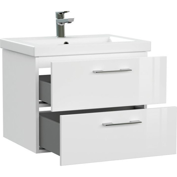Тумба подвесная с раковиной Cersanit Lara 60 см 64133, 2 ящика, белый - 11 Тумба подвесная с раковиной Cersanit Lara 60 см 64133, 2 ящика, белый фото 11