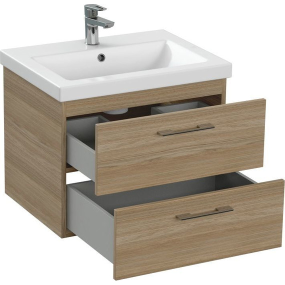 Тумба подвесная с раковиной Cersanit Lara 60 см 64134, орех - 9 Тумба подвесная с раковиной Cersanit Lara 60 см 64134, орех фото 9