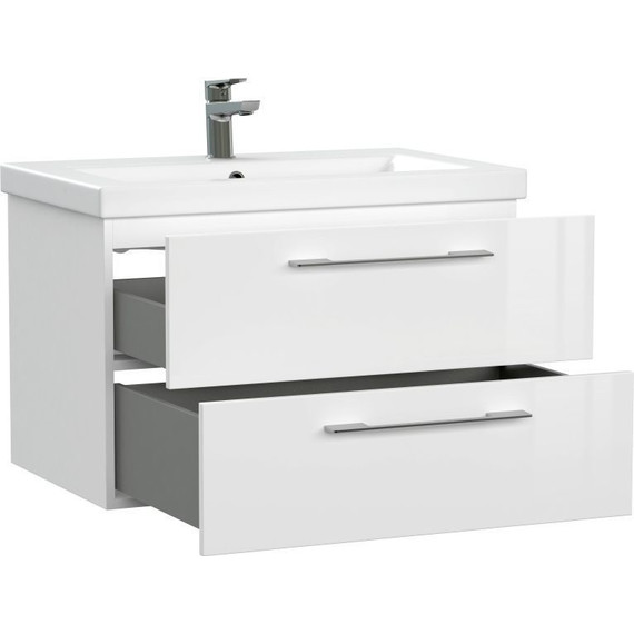 Тумба подвесная с раковиной Cersanit Lara 70 см 64135, 2 ящика, белый фото 10