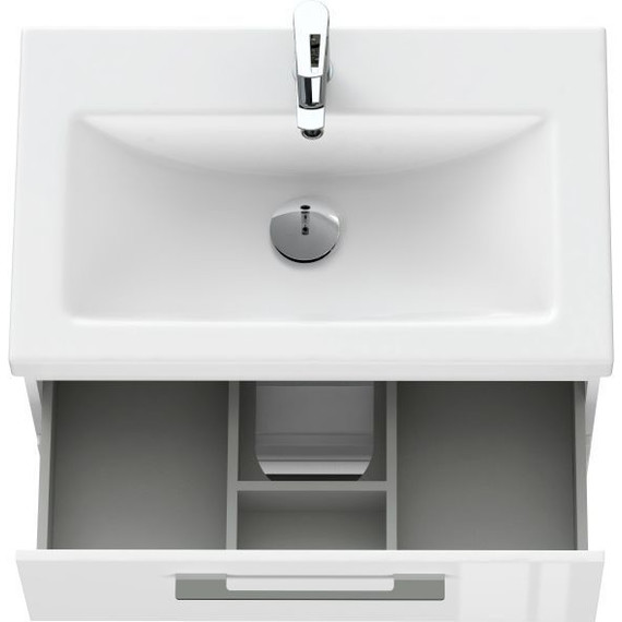 Тумба подвесная с раковиной Cersanit Lara 70 см 64135, 2 ящика, белый фото 11