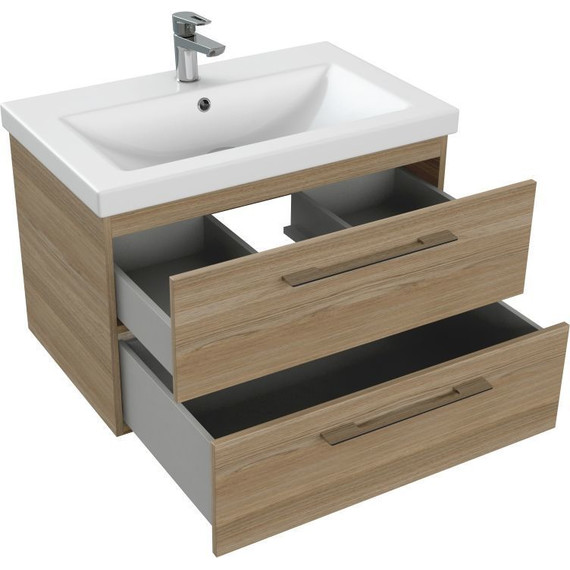 Тумба подвесная с раковиной Cersanit Lara 70 см 64136, орех - 7 Тумба подвесная с раковиной Cersanit Lara 70 см 64136, орех фото 7