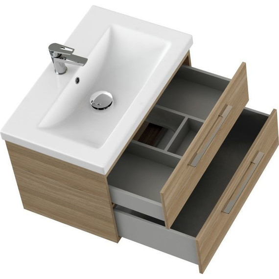 Тумба подвесная с раковиной Cersanit Lara 70 см 64136, орех - 8 Тумба подвесная с раковиной Cersanit Lara 70 см 64136, орех фото 8