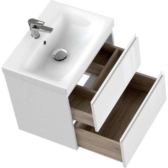 Тумба подвесная с раковиной Cersanit Moduo 60 см 64140, белый фото 7