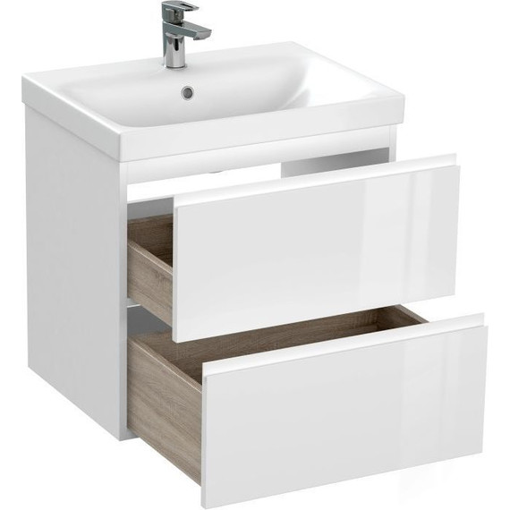 Тумба подвесная с раковиной Cersanit Moduo 60 см 64140, белый фото 8