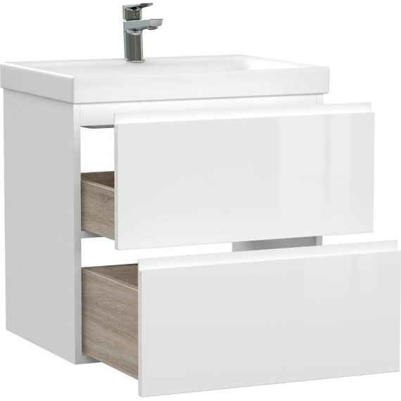 Тумба подвесная с раковиной Cersanit Moduo 60 см 64140, белый фото 9