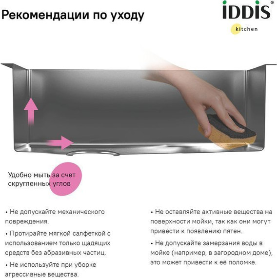 Кухонная мойка Iddis Edifice EDI21G0i77 1 мм, графит фото 10