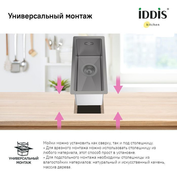 Кухонная мойка Iddis Edifice EDI21G0i77 1 мм, графит фото 8