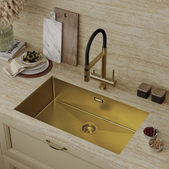 Кухонная мойка Iddis Edifice EDI74B0i77 1,2 мм, золото матовое фото 11