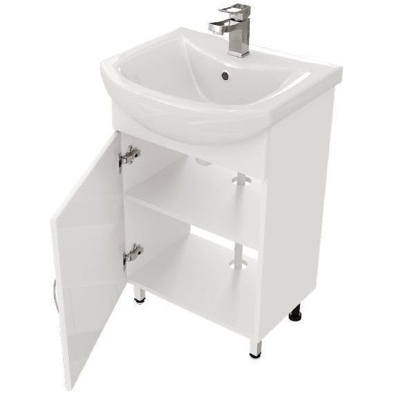 Тумба напольная с раковиной Mirsant Оптима 55 см, белый фото 3