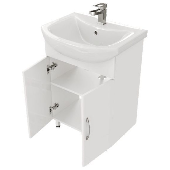 Тумба напольная с раковиной Mirsant Оптима 60 см, белый фото 3