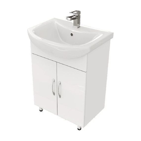 Тумба напольная с раковиной Mirsant Оптима 60 см, белый фото 4