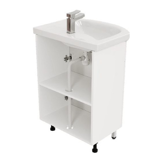 Тумба напольная с раковиной Mirsant Оптима 60 см, белый фото 5