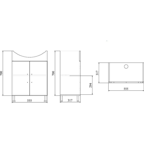 Тумба напольная с раковиной Mirsant Оптима 60 см, белый фото 10