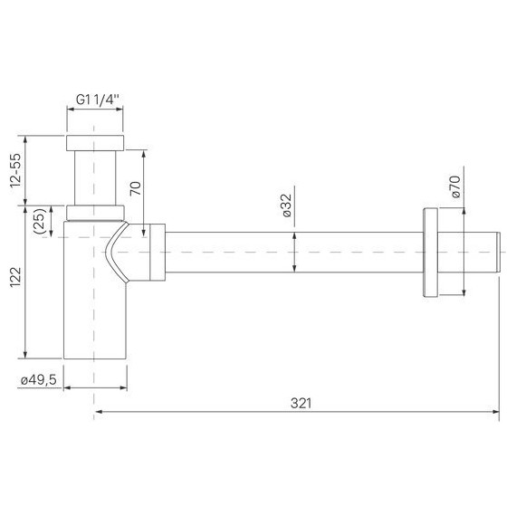 Сифон для умывальника Iddis Optima Home OPTBL00i84, черный матовый фото 4