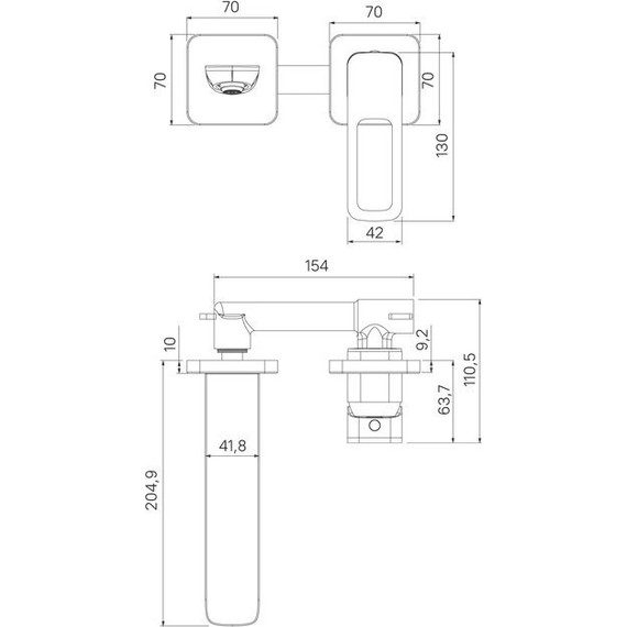 Смеситель для раковины настенный Iddis Slide SLISB00i65 фото 4