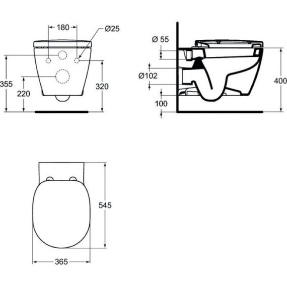 Унитаз подвесной Ideal Standard Connect W941102 с крышкой микролифт - 9 Унитаз подвесной Ideal Standard Connect W941102 с крышкой микролифт фото 9