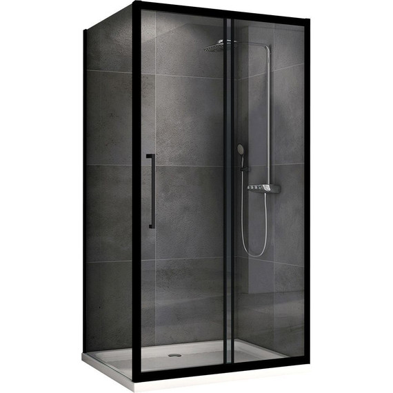 Душевое ограждение Abber Schwarzer Diamant 100х80 см AG30100BH-S80B, черный/прозрачное фото 