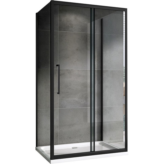 Душевое ограждение Abber Schwarzer Diamant 150х100 см AG30150BH-S100B-S100B, черный/прозрачное фото 