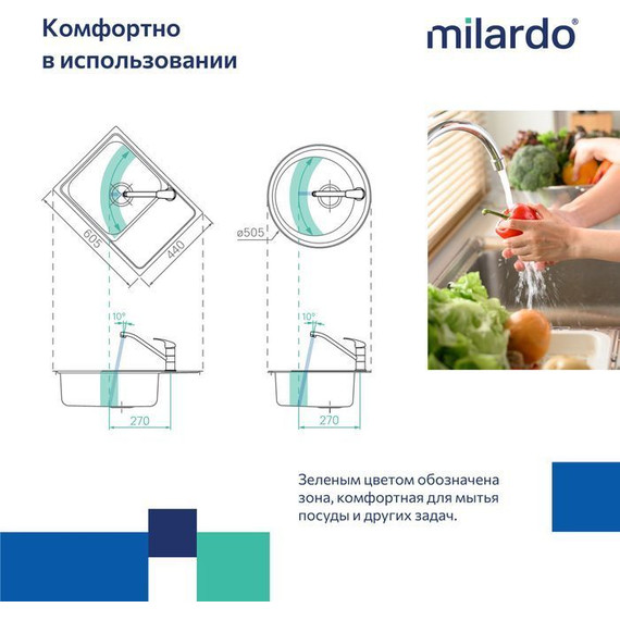 Смеситель для кухни Milardo Meal M02BLR0M05, черный матовый фото 3