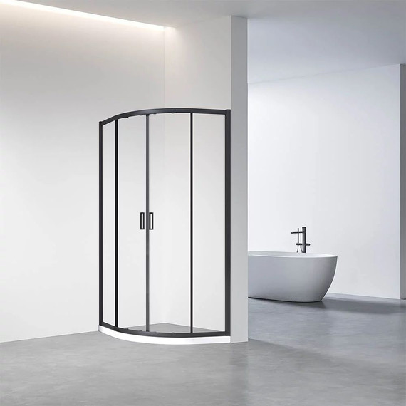 Душевое ограждение Veconi Rovigo 100 см RV01B-100-01-C7, чёрный/прозрачное фото 3