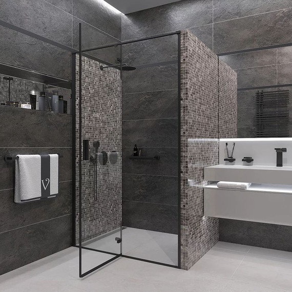 Душевая дверь Veconi Vianno 120 см VN73B-120-01-C4, чёрный/прозрачное - 3 Душевая дверь Veconi Vianno 120 см VN73B-120-01-C4, чёрный/прозрачное фото 3