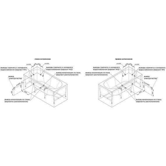 Ванна акриловая Радомир Вальс 190x90 см (в комплекте каркас и сифон), Размер - мм: 1900х900 - 8 Ванна акриловая Радомир Вальс 190x90 см (в комплекте каркас и сифон), Размер - мм: 1900х900 фото 8