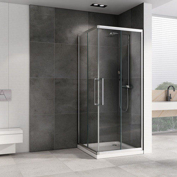 Душевое ограждение Abber Schwarzer Diamant 100х100 см AG02100H, хром/прозрачное фото 3