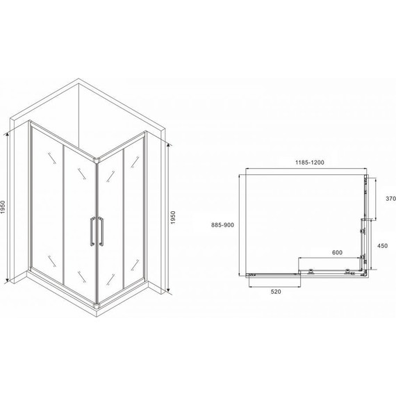 Душевое ограждение Abber Schwarzer Diamant 120х90 см AG02129H, хром/прозрачное - 6 Душевое ограждение Abber Schwarzer Diamant 120х90 см AG02129H, хром/прозрачное фото 6