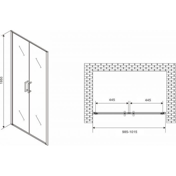 Душевая дверь Abber Sonnenstrand 100 см AG04100C, хром/прозрачное - 4 Душевая дверь Abber Sonnenstrand 100 см AG04100C, хром/прозрачное фото 4