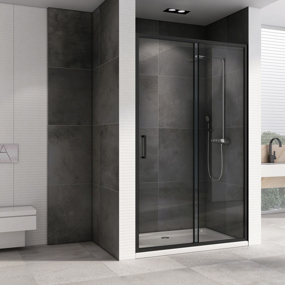 Душевая дверь Abber Schwarzer Diamant 120 см AG30120B5, черный/прозрачное фото 