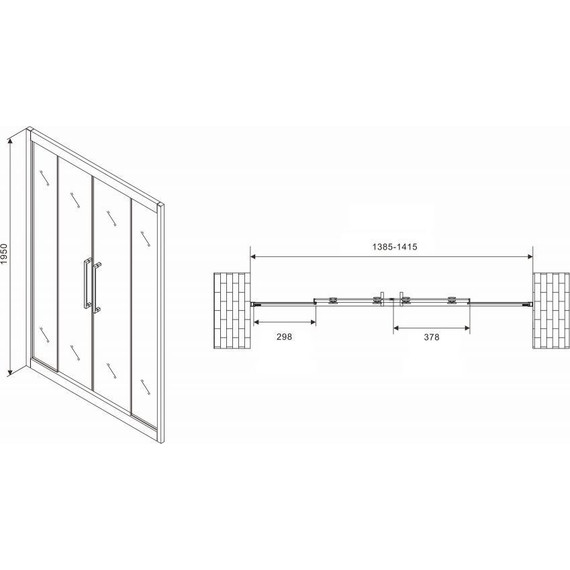 Душевая дверь Abber Schwarzer Diamant 140 см AG33140H, хром/прозрачное - 6 Душевая дверь Abber Schwarzer Diamant 140 см AG33140H, хром/прозрачное фото 6