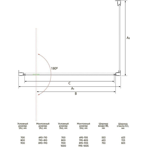 Душевое ограждение Veconi Rovigo 90x70 см RV033B-9070-01-C7, чёрный/прозрачное фото 4