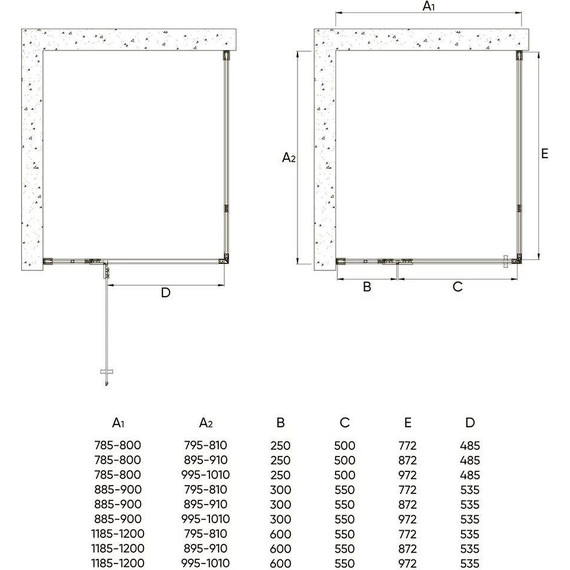 Душевое ограждение Veconi Rovigo 120x90 см RV073B-12090-01-C4, чёрный/прозрачное фото 4