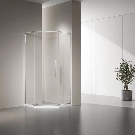 Душевое ограждение Veconi Rovigo 80x80 см RV35-80-01-C7, хром/прозрачное фото 2