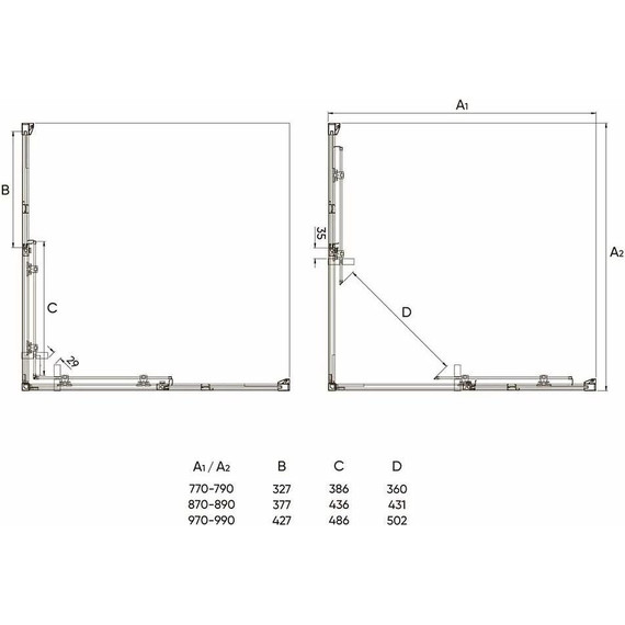 Душевое ограждение Veconi Rovigo 90x90 см RV47B-90-01-C4, чёрный/прозрачное фото 5
