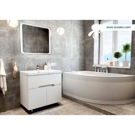 Тумба напольная с раковиной Mirsant Soho Quadro Light 80 см, белый - 5 Тумба напольная с раковиной Mirsant Soho Quadro Light 80 см, белый фото 5