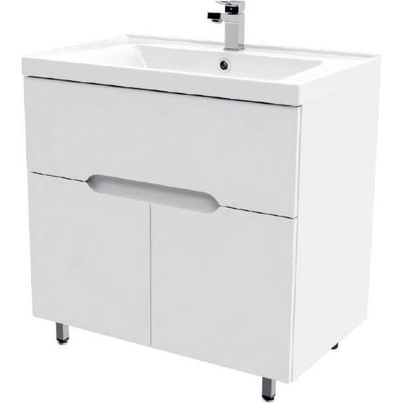 Тумба напольная с раковиной Mirsant Soho Quadro Light 80 см, белый - 3 Тумба напольная с раковиной Mirsant Soho Quadro Light 80 см, белый фото 3