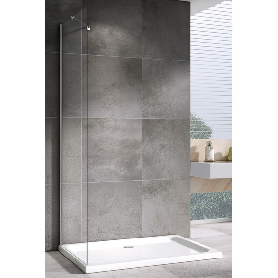 Боковая стенка Abber Zart 90 см S91, хром/прозрачное фото 